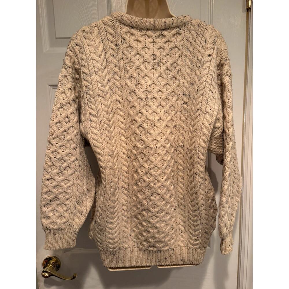 It’s Traditional ‘Tis Irish Aran Cable Knit Sweater Cream Wool Women’s Chunky M - Picture 4 of 7